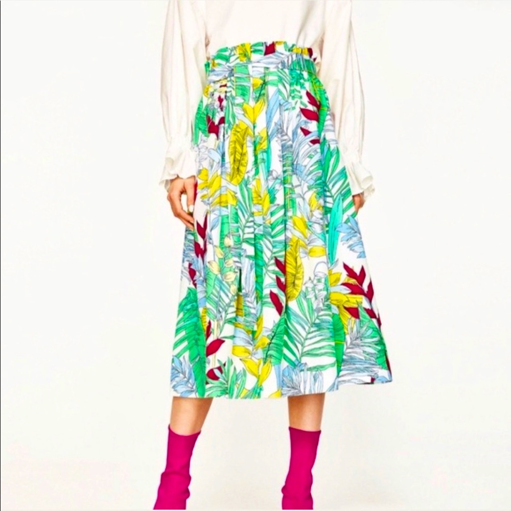 Zara High-Waist Midi Skirt